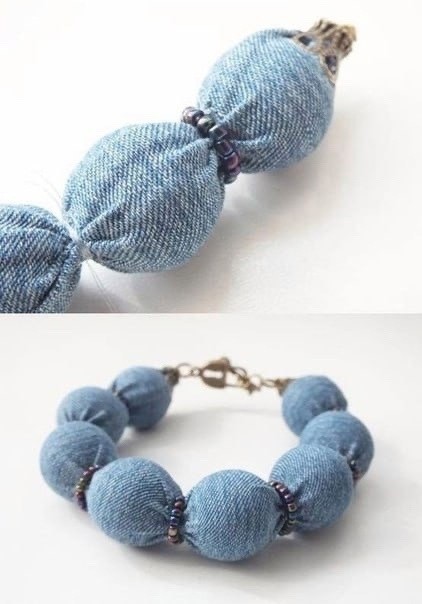 Делаем браслет из джинсовой ткани