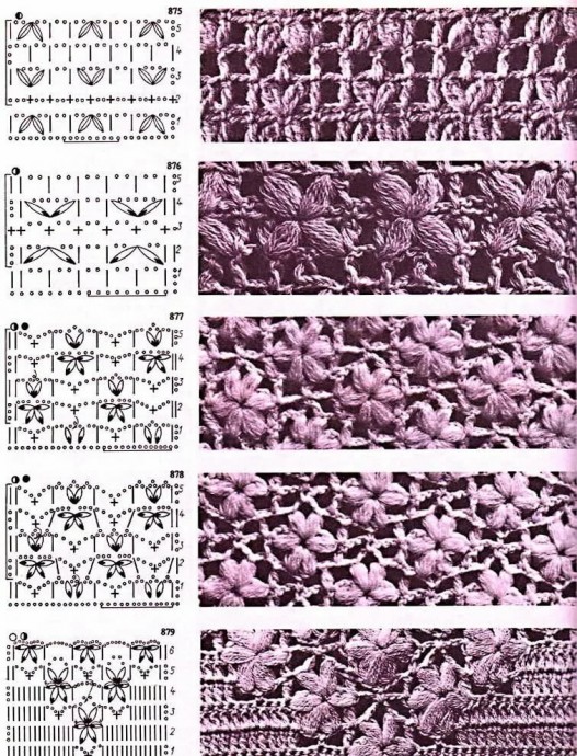 Нежные узоры крючком