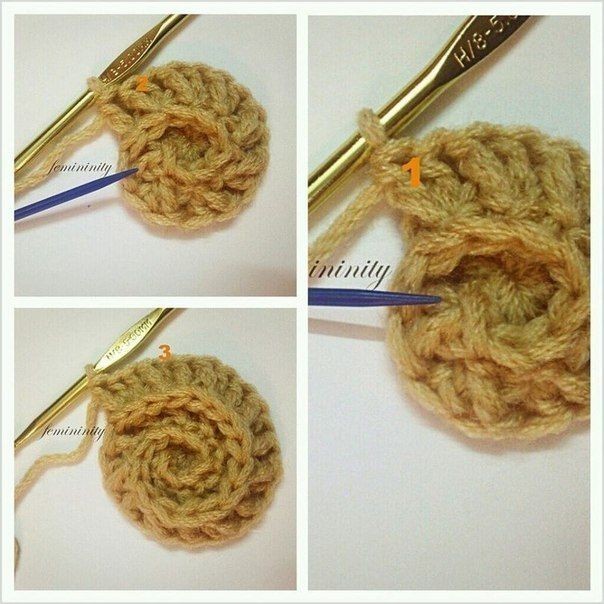 Нежный плед с объёмным рисунком крючком