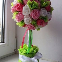 Розы из салфеток