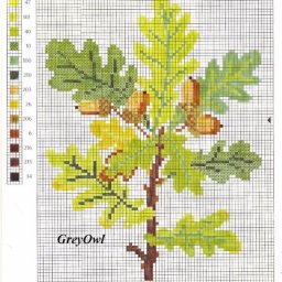 Вышиваем желуди и другие природные материалы