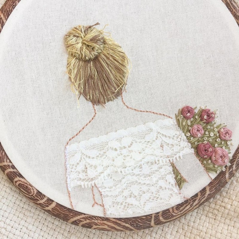 Вышивки с объемными волосами: новые идеи