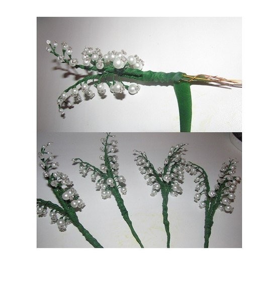 Букет ландышей из бисера: мастер-класс