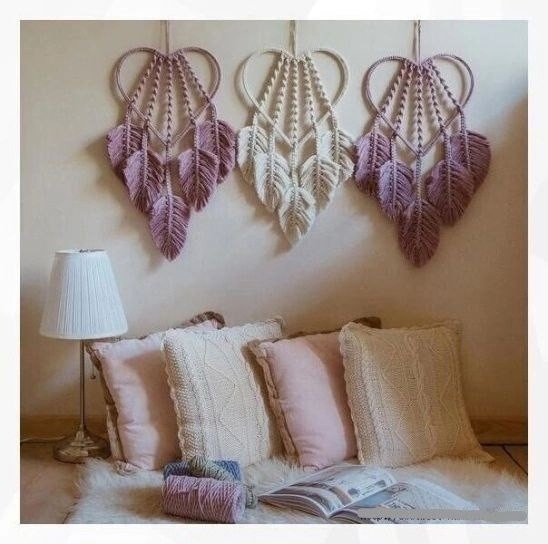 Стильные перышки в технике макраме