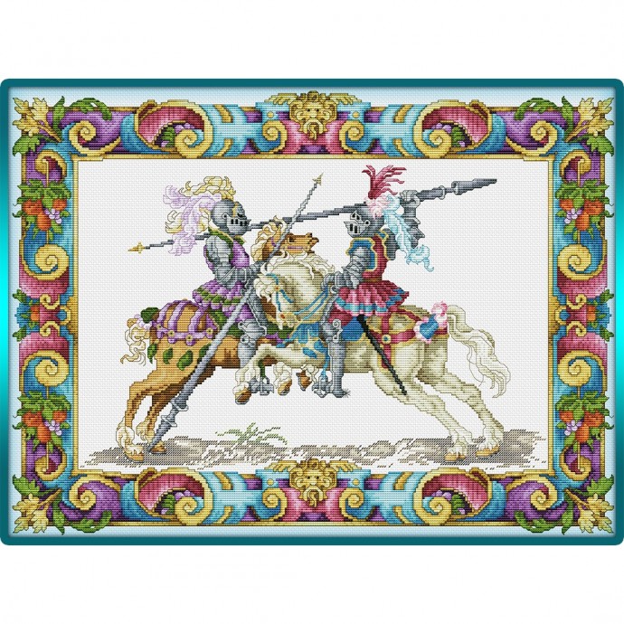 Вышивка "Рыцарский поединок"