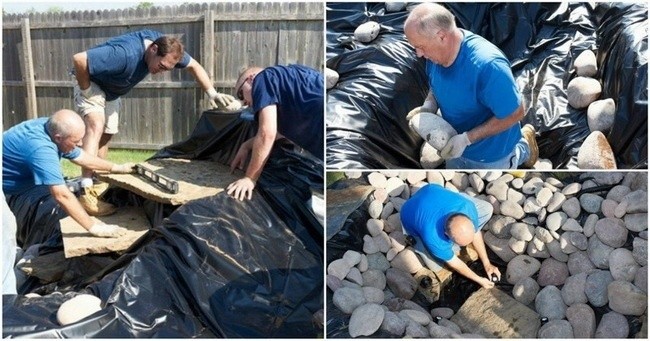 Водопад на даче своими руками