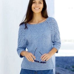 Джемпер с ажурными рукавами