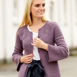 ​Жакет с круглой кокеткой узором из листьев