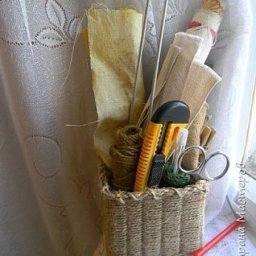 Корзиночка из бечевки и картона