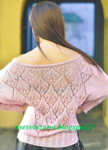 ​Пуловер с невероятно красивой спинкой