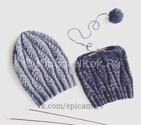 Шапочка и снуд узорами-партнерами
