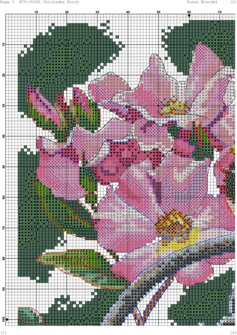 Вышивка нежных цветов на черном фоне