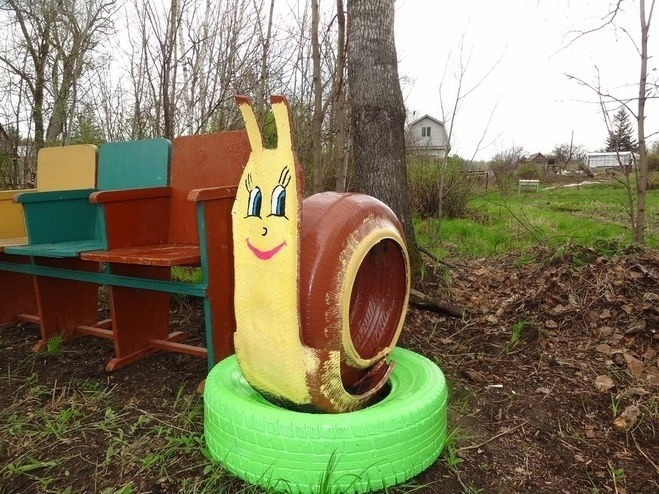 Интересные поделки из шин