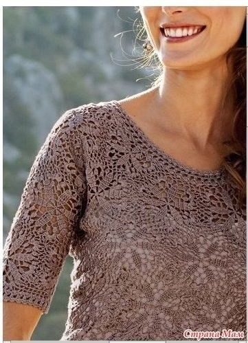 ​Платье из мотивов, которое связано одним узором