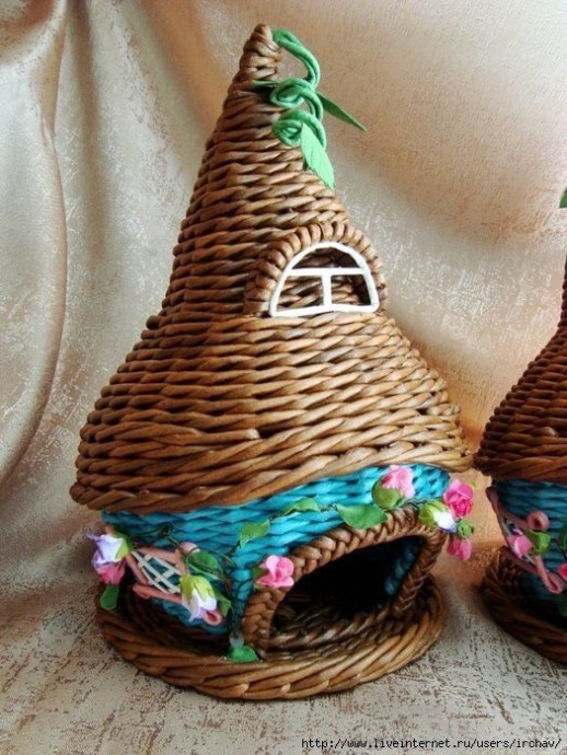 Плетение из газет "Чайный домик"