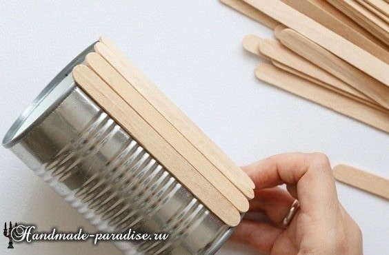 Вазочки из банок и палочек от мороженого