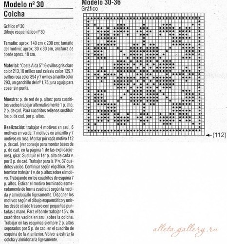 Отличный плед из квадратных мотивов в филейной технике Отличный плед из квадратных мотивов в филейной технике