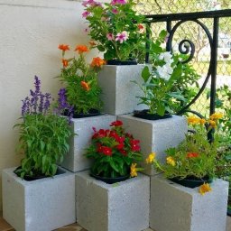 Интересные бетонные клумбы