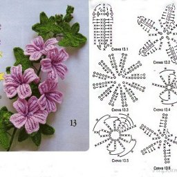 Прекрасные вязаные цветы