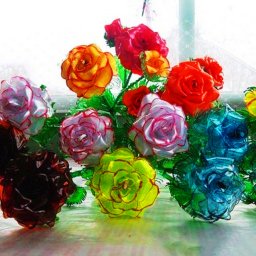 ​Розы из пластиковых бутылок