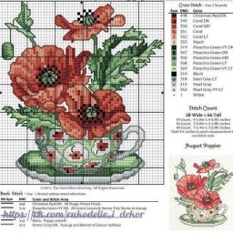 ​Вышиваем красивые маки