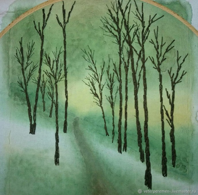 Вышивка картины "Лес"