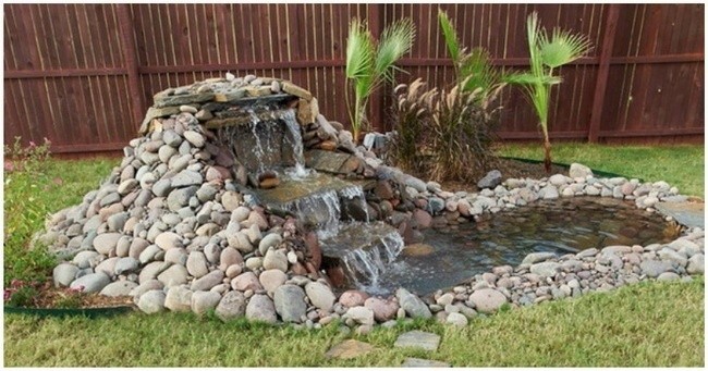 Водопад на даче своими руками