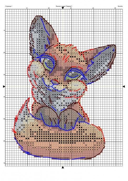 Вышиваем милого лисёнка