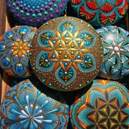 ​Точечная роспись на камнях: восхитительные идеи