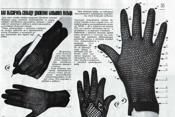 Вязаные перчатки