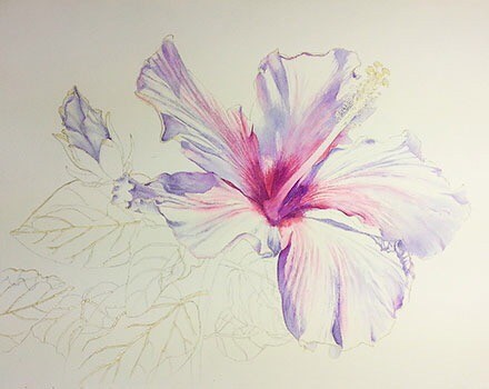 ​Как нарисовать яркий цветок