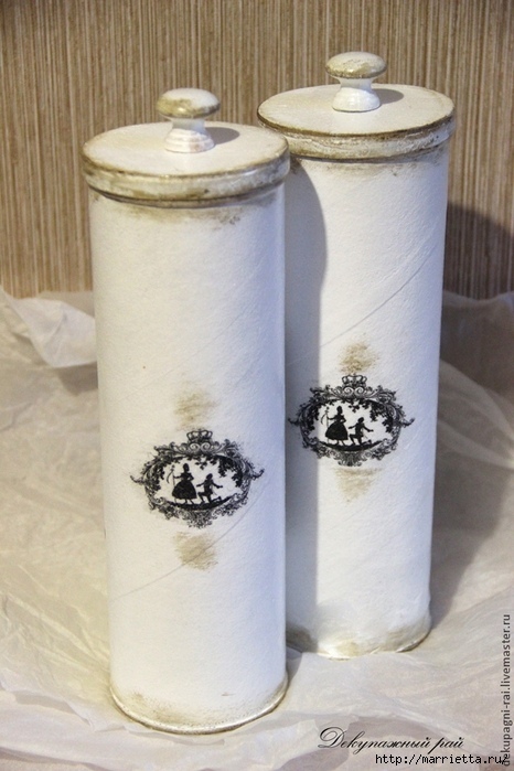Винтажный декупаж на тубах из-под чипсов