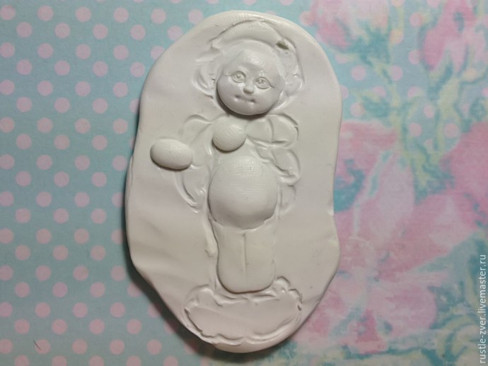 Ангел с розочками из полимерной глины