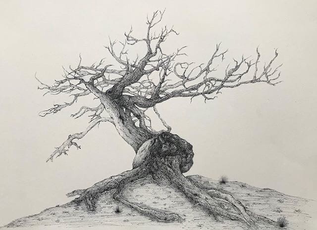 Рисуем дерево на горе: мастер-класс