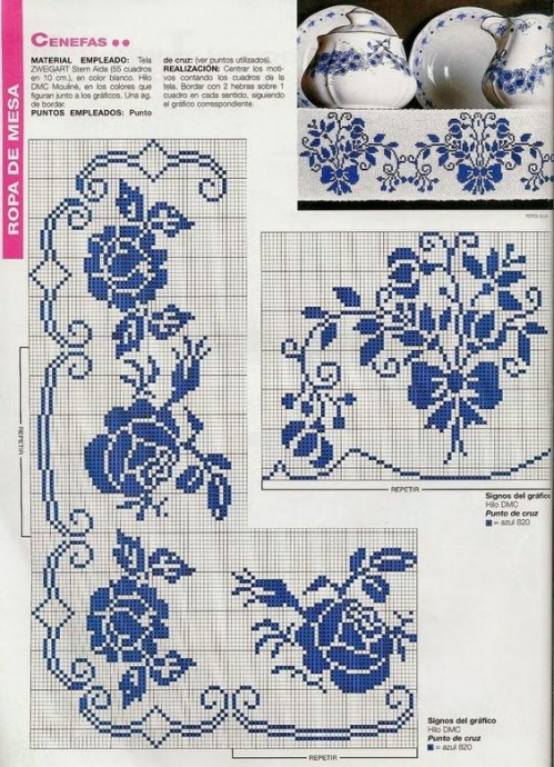 Схемы вышивки для красивых уголочков салфеток Схемы вышивки для красивых уголочков салфеток