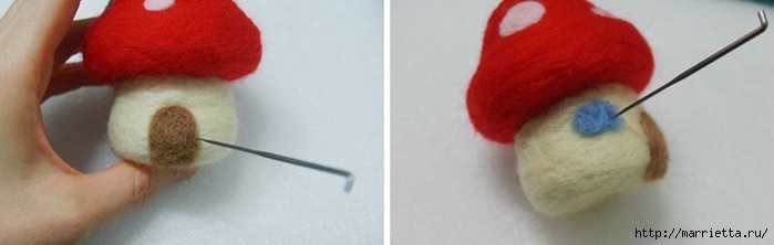 Сказочный домик мухомор в технике валяния