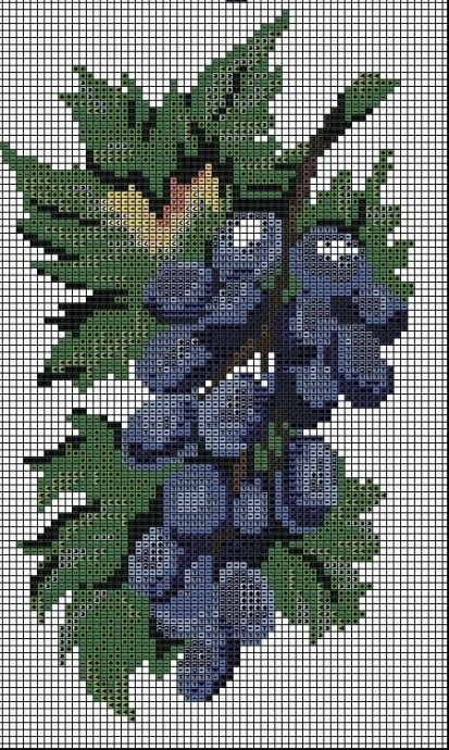 ​Вышиваем сливы и виноград
