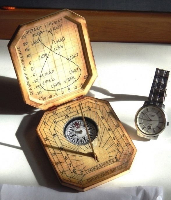 Карманные солнечные часы своими руками