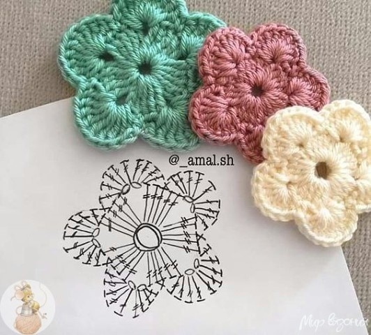 Сердечки крючком