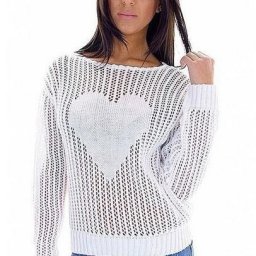 Ажурный пуловер с сердцем