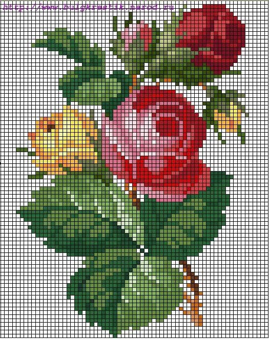 ​Простая вышивка красивых цветов