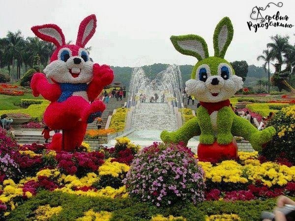 ​Скульптуры из цветов