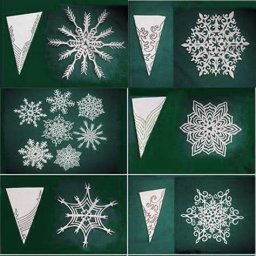 Варианты вырезания снежинок