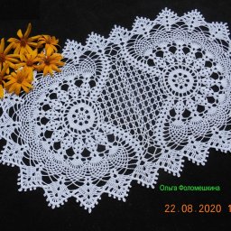 Бесподобно красивая овальная салфетка крючком
