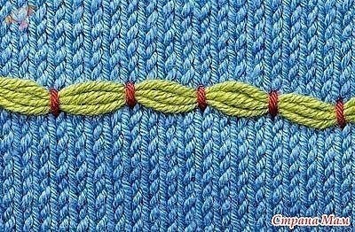 Вышивка по вязаному полотну