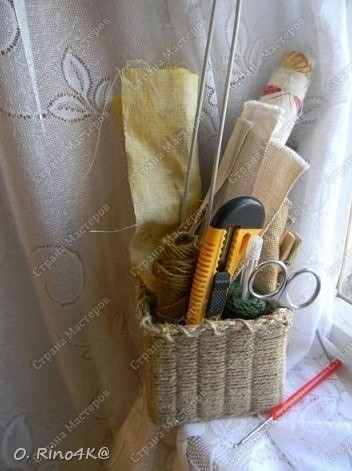 ​Органайзер с оплеткой джутовым шнуром