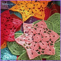 Радужный плед из мотивов "Летний сад"