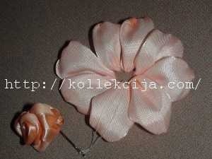 ​Вышивка лентами розы