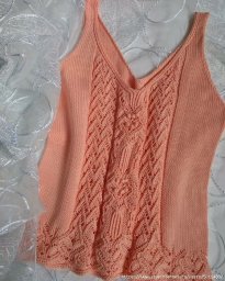 Ажурный летний топ спицами