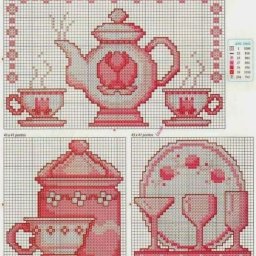 Вышиваем миниатюрные чайнички